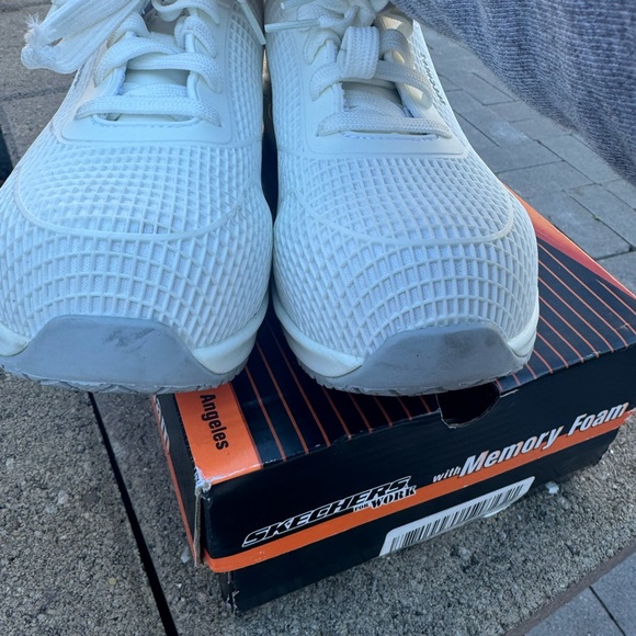 Skechers Womens Composite Toe White Slip Resistant Lace-Up Shoe 108072 Size 7 - Picture 5 of 8